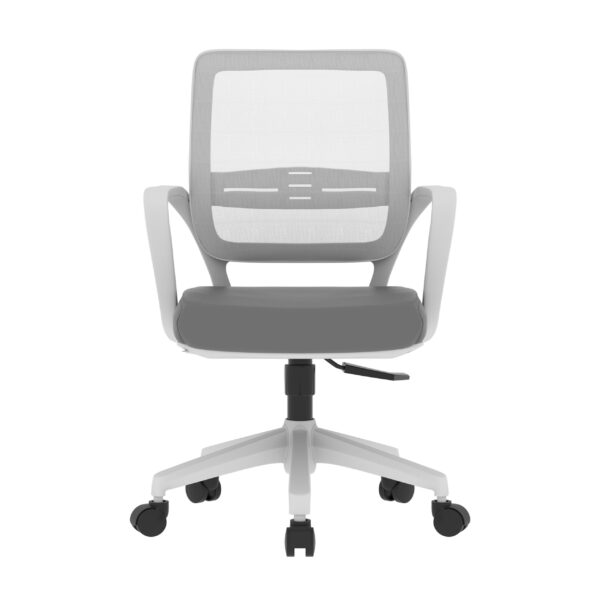 SitEase White Frame, Black seat, Grey Mesh-back Midback chair, tilt/swivel - Image 2