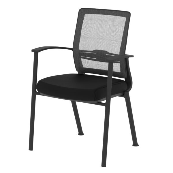 CoreComfort Black frame, Black Fabric Seat, Grey/Black Mesh back Guest chair - Image 2