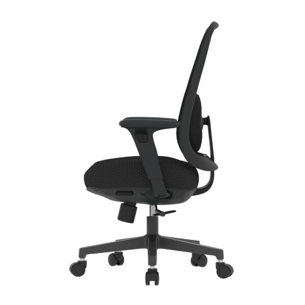 PosturePro Black Frame, Dark Grey Fabric Seat, Black-Grey Mesh Back, High-Back Chair, Syncro, Seat Slider - Image 4