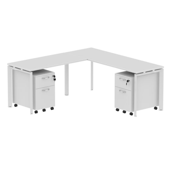 INSPIRE 71″ x 71" L-Shaped Work Station with 2 Pedestals - Various colors - Image 7