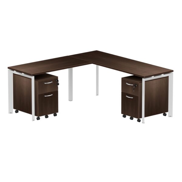 INSPIRE 71″ x 71" L-Shaped Work Station with 2 Pedestals - Various colors - Image 2