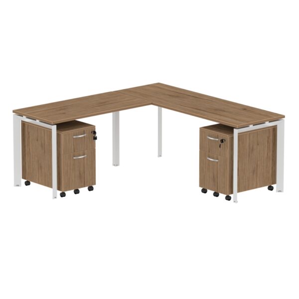 INSPIRE 71″ x 71" L-Shaped Work Station with 2 Pedestals - Various colors - Image 4