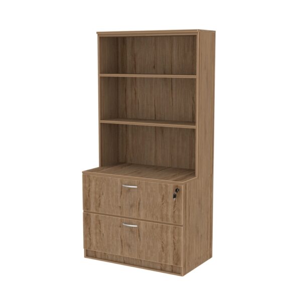 2 Drawer Lateral File with Open Hutch - Various Colors - Image 2