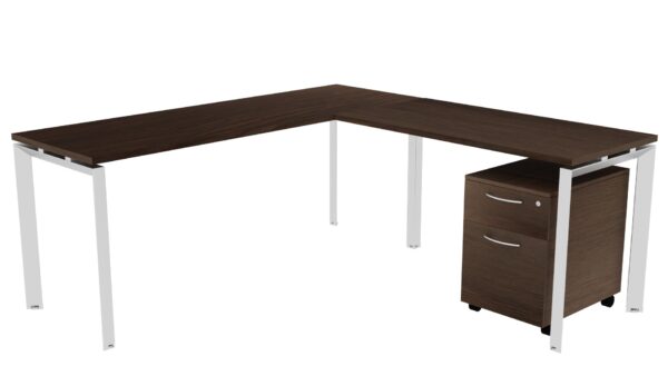 INSPIRE 71″ x 71" L-Shaped Work Station with 1 Pedestal – Various colors - Image 4