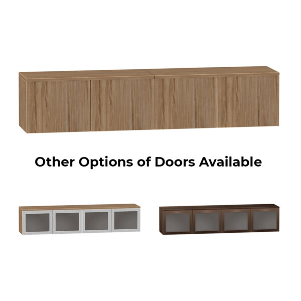 15" x 71" Wall Mounted Hutch with Doors - Various Colors and Door types - Image 2