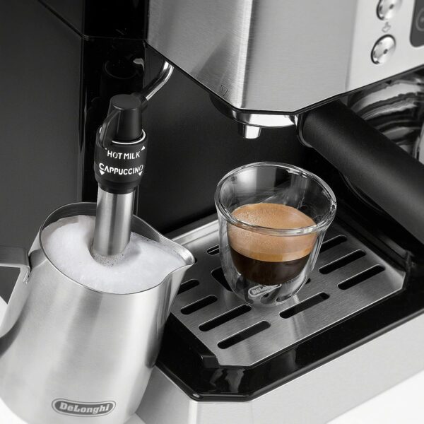 All-in-One Combination Coffee Maker & Espresso Machine + Advanced Adjustable Milk Frother for Cappuccino & Latte + Glass Coffee Pot 10-Cup, COM532M - Image 4