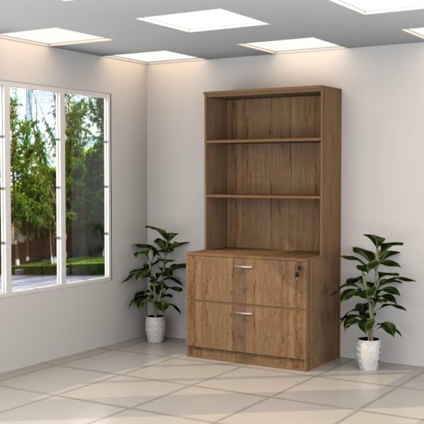 2 Drawer Lateral File with Open Hutch - Various Colors