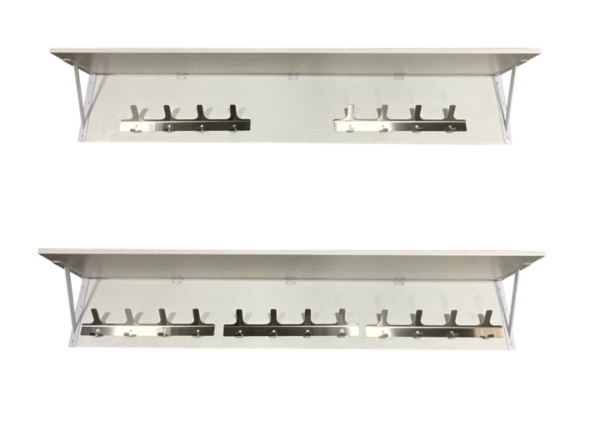 72" Hat Shelf - Various number of Hooks