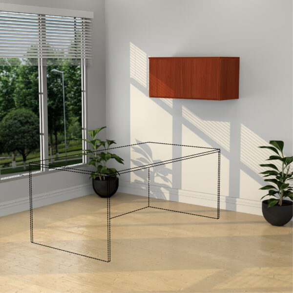 15" x 36" Wall Mounted Hutch with 2-doors - Various Colors