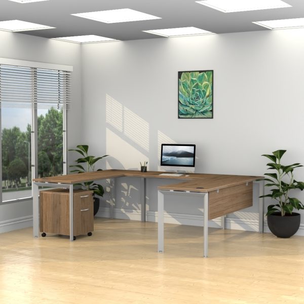 INSPIRE 71″ U-Shape Work Station with Pedestal and Modesty Panel - Various colors
