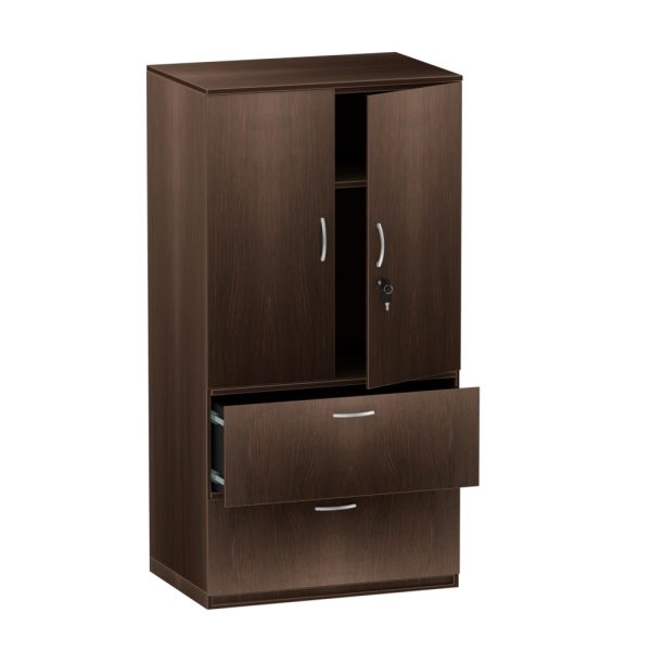 2 Drawer Lateral Filing Cabinet with Stack-on Cabinet - Various Colors - Image 3