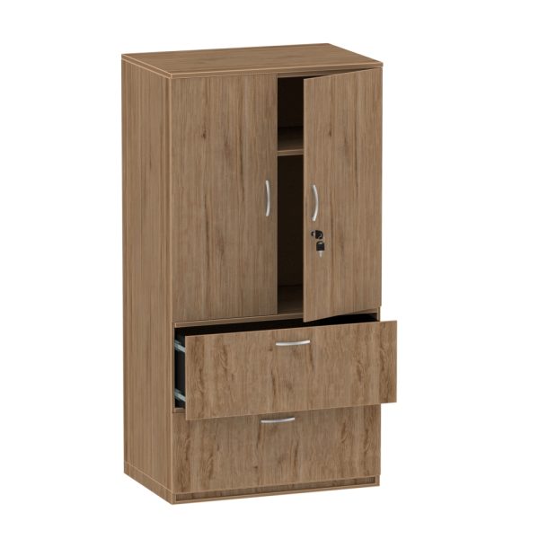 2 Drawer Lateral Filing Cabinet with Stack-on Cabinet - Various Colors - Image 2