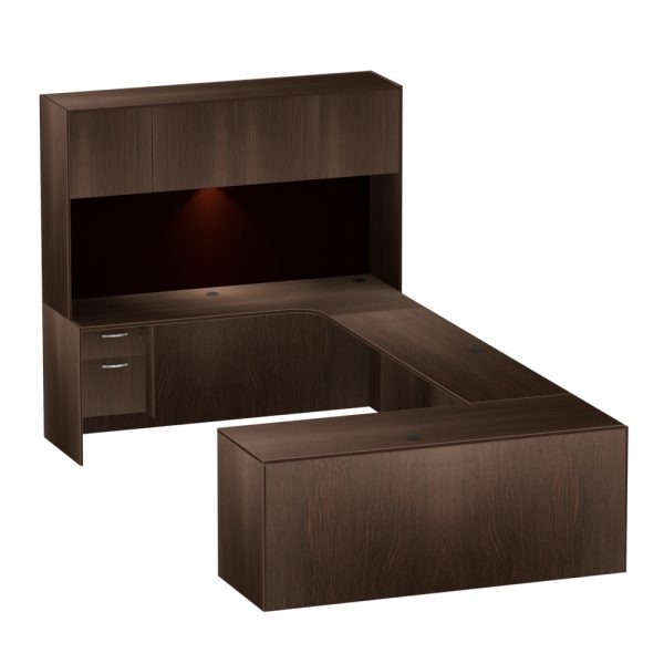 Timeless 65" Double Extended U-Shape Work Station - Expresso