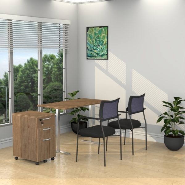 Height Adjustable 30″ X 60″ Desk with Universal Pedestal - Various Colors